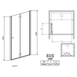 Душевая дверь Radaway EOS DWB 90 R прозрачное стекло